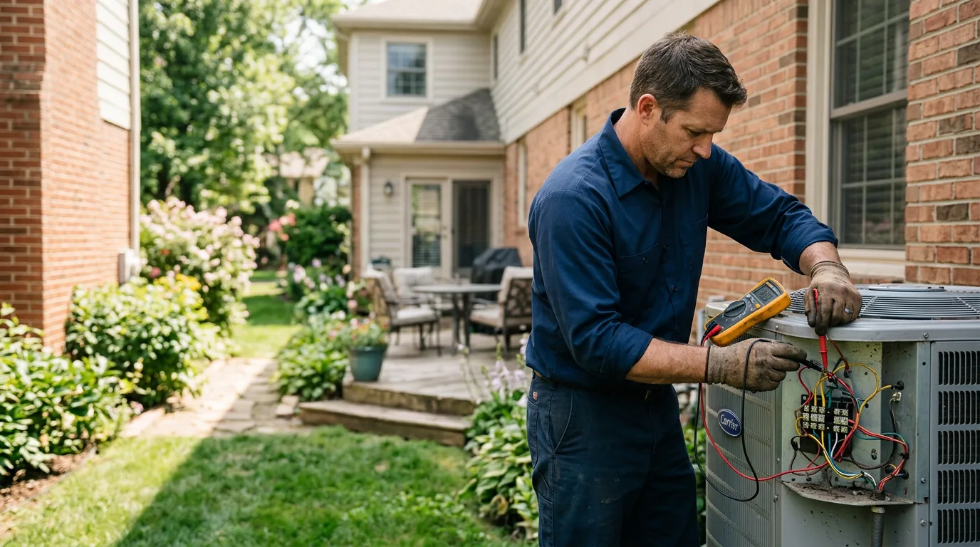 HVAC technician working near Deerfield, NH